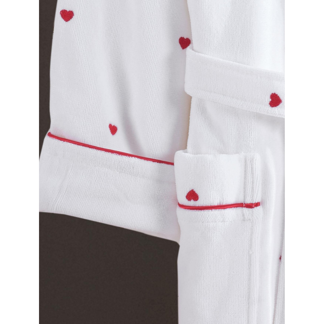 Cotton Dressing Gown Bathrobe Hearts Pattern