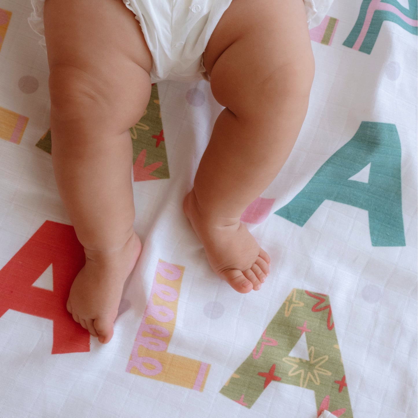 Fa La La La Baby Muslin Swaddle Blanket Christmas New Year