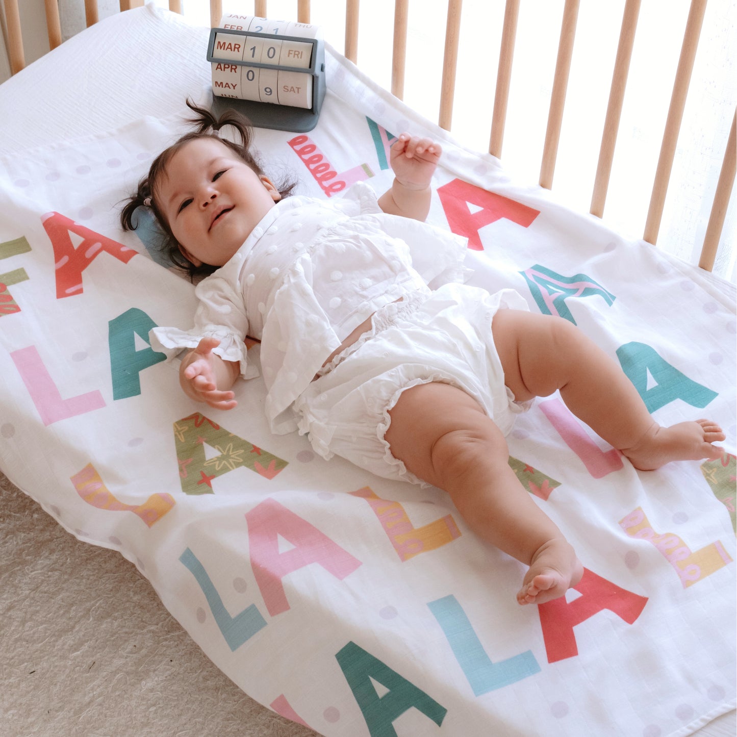 Fa La La La Baby Muslin Swaddle Blanket Christmas New Year