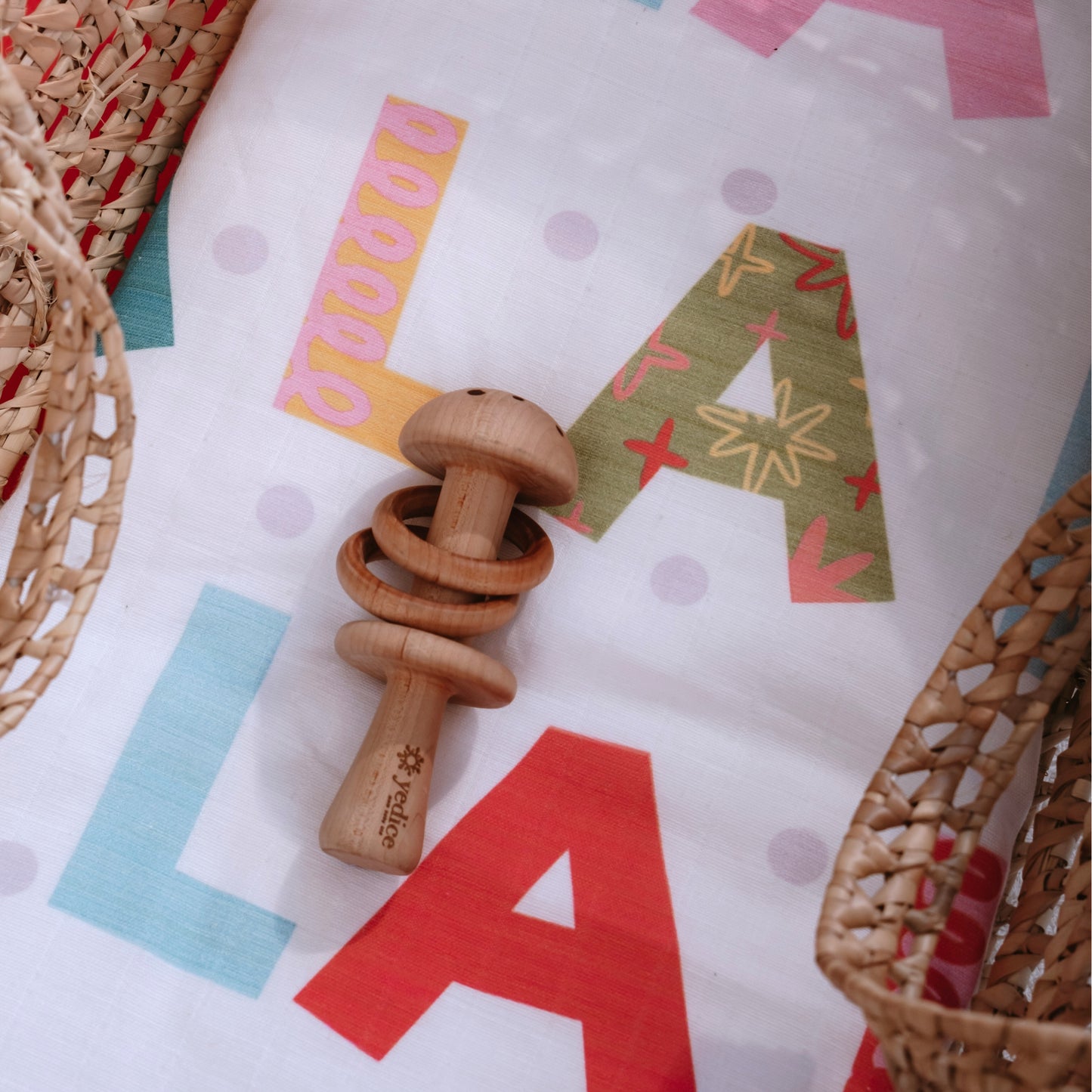 Fa La La La Baby Muslin Swaddle Blanket Christmas New Year