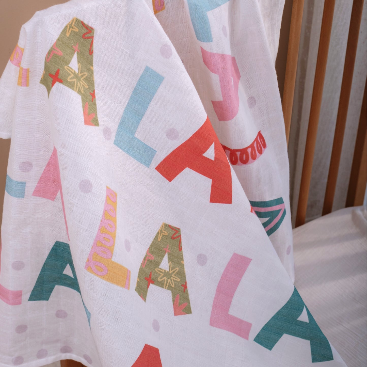 Fa La La La Baby Muslin Swaddle Blanket Christmas New Year