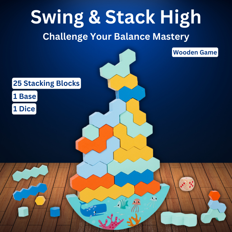 Wooden Tower Balance Game