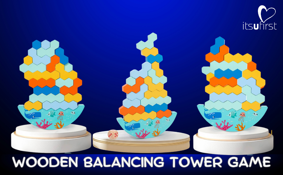 Wooden Tower Balance Game