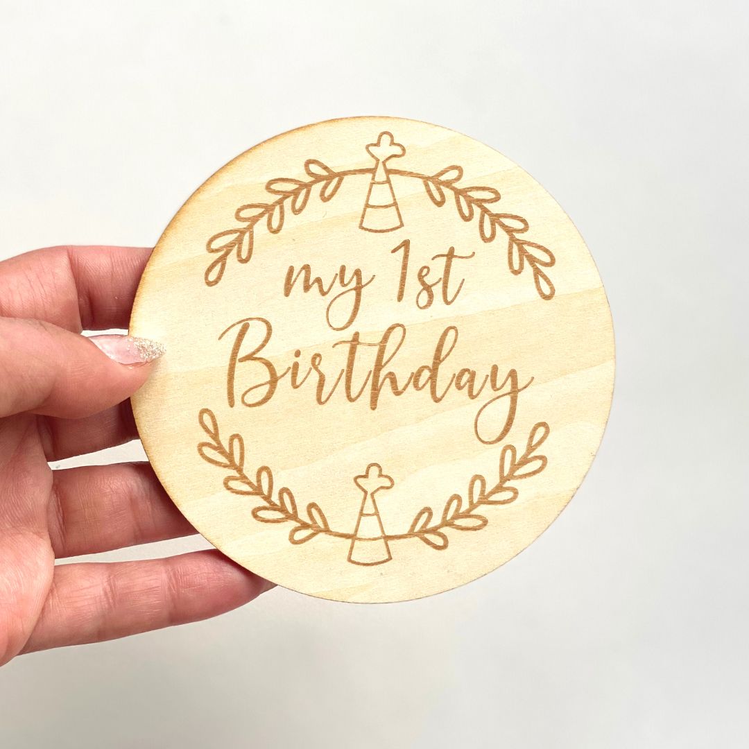 baby first birthday gift wooden sign for photos