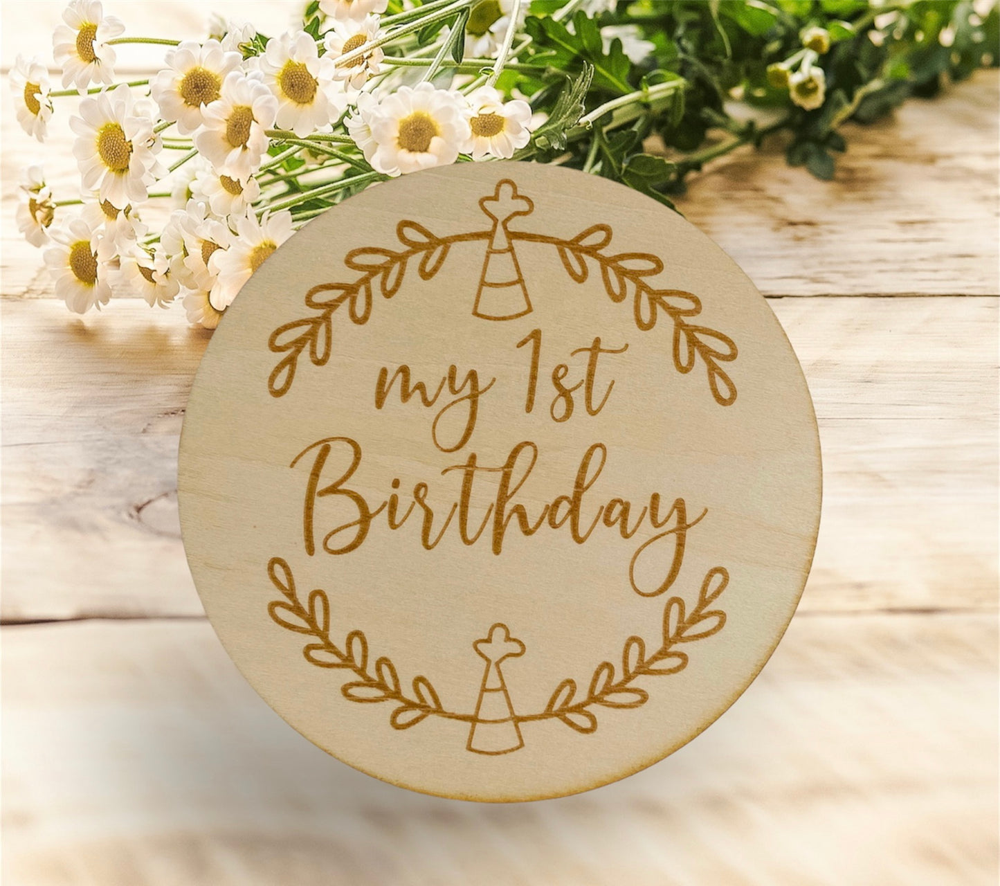 baby first birthday gift wooden sign for photos