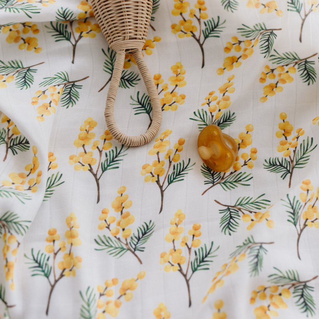 Mimosa muslin shop swaddle blanket