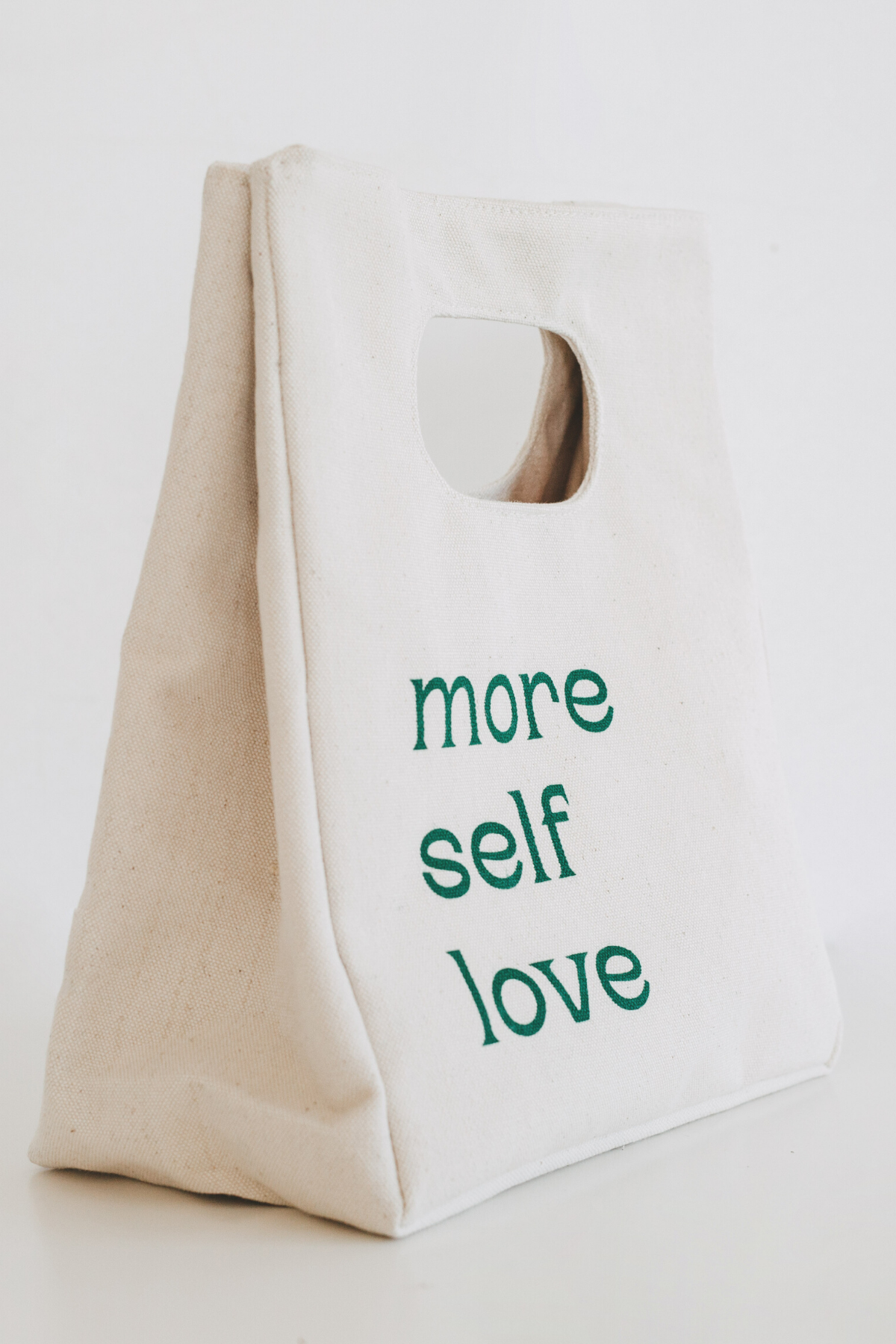 More Self Love Canvas Coffee Lunch Picnic Bag