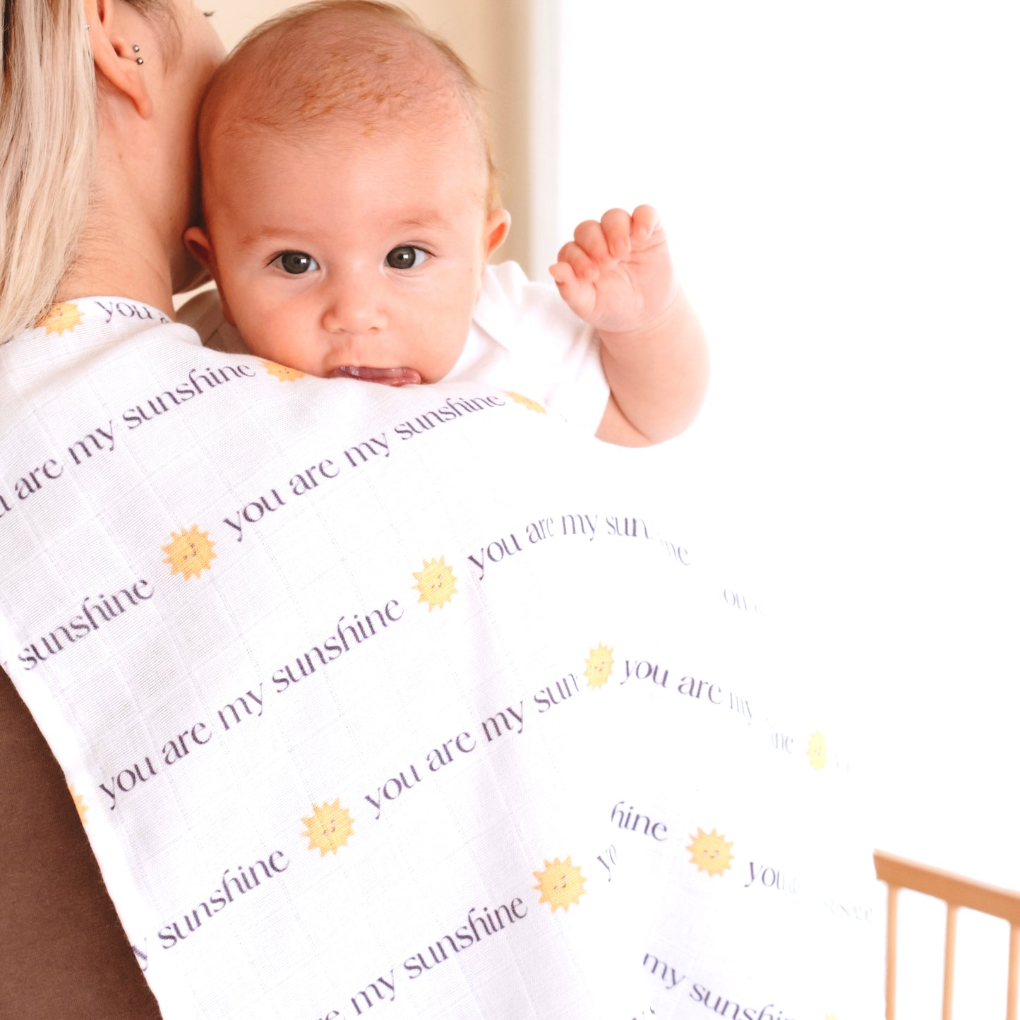 Muslin Swaddle Baby Blanket - You are my sunshine