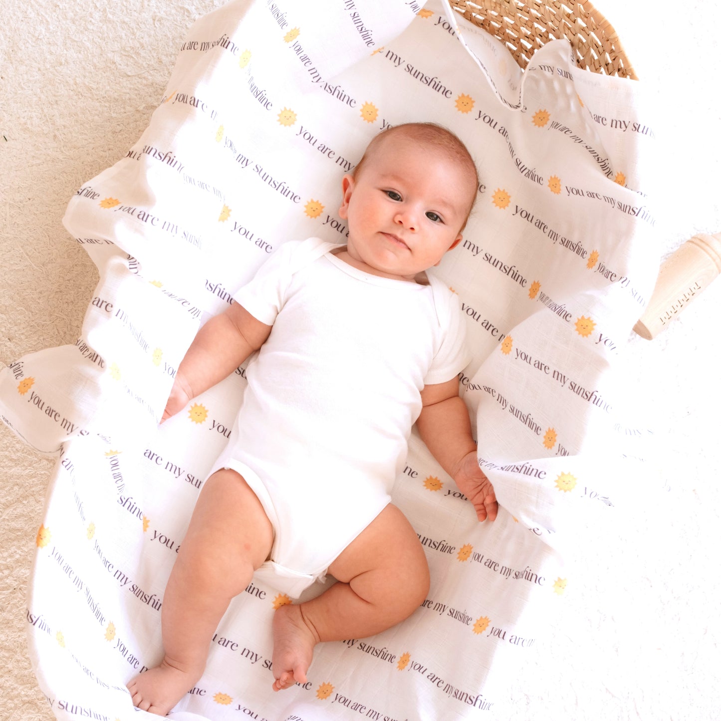 Muslin Swaddle Baby Blanket - You are my sunshine