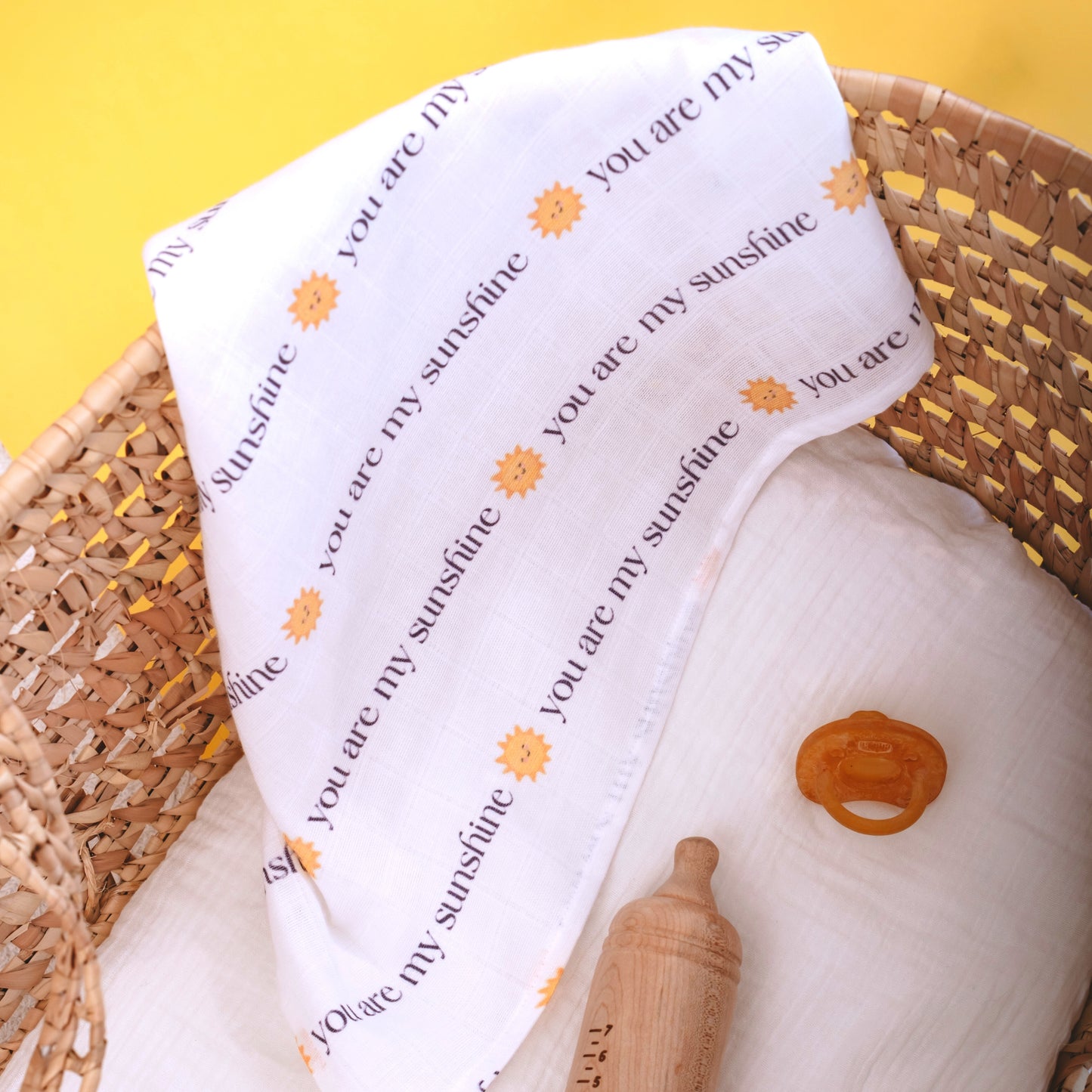 Muslin Swaddle Baby Blanket - You are my sunshine